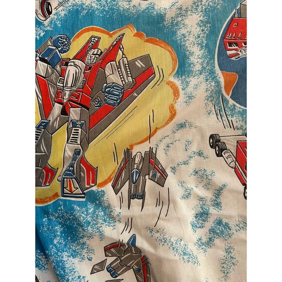 Vintage 1984 Transformer's Fabric Twin Bedding Bottom Sheet - Picture 2 of 4